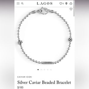Lagos Silver Caviar Beaded Bracelet